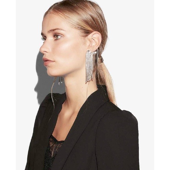 Long Puff Sleeve Boyfriend Blazer - Dark Green Size Medium - Picture 7 of 8